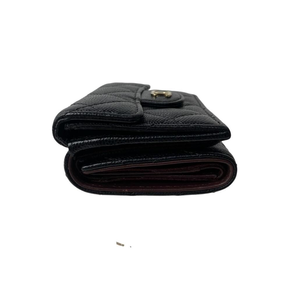 CHANEL Black Caviar Leather Logo Wallet - Picture 4 of 14